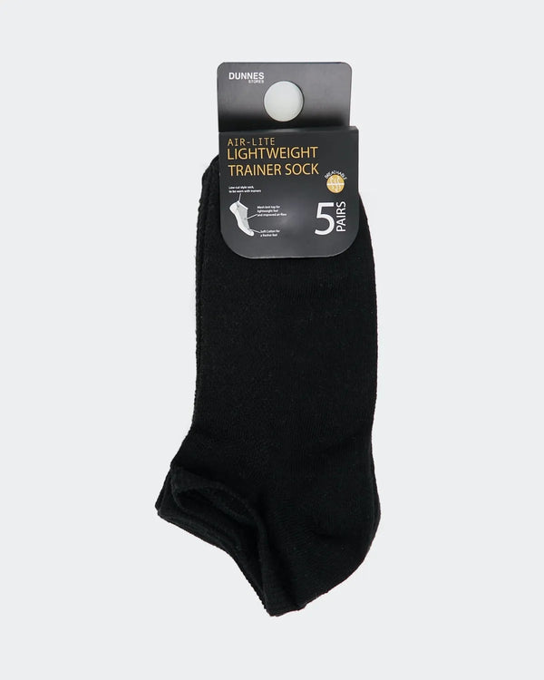 DUNNES BREATHABLE TRAINER SOCKS PACK OF 5